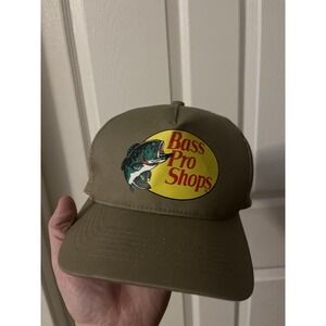 Bass Pro Shops Khaki Cotton Canvas Baseball Cap Adjustable Fishing Hat